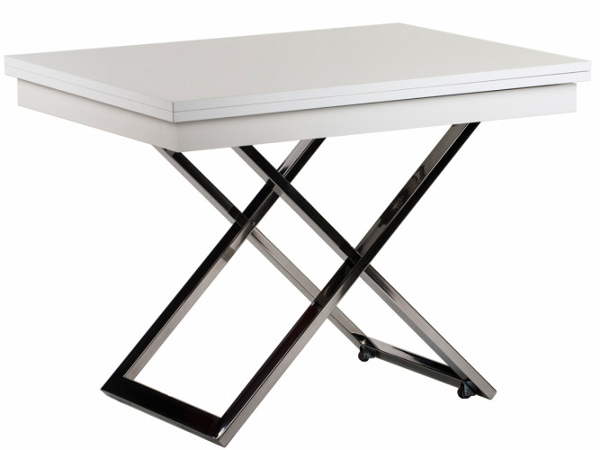 Стол-трансформер Cross GL, белый глянец