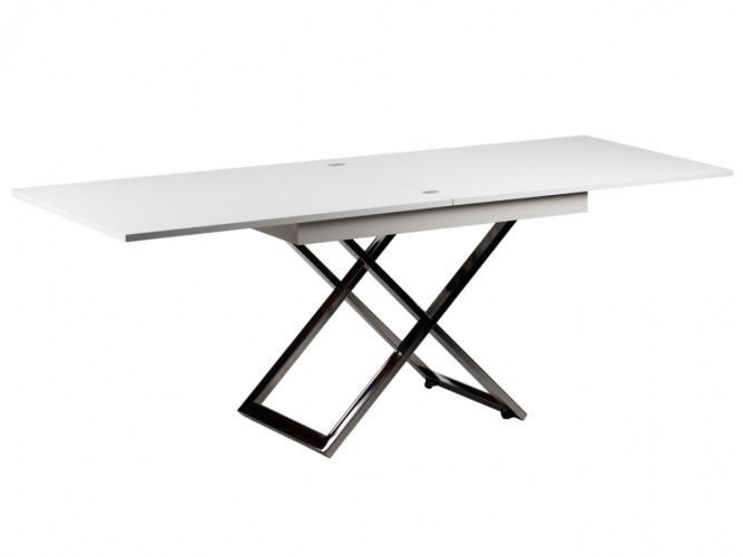 Стол-трансформер Cross GL, белый глянец