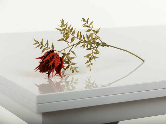 Стол-трансформер Cross GL, белый глянец