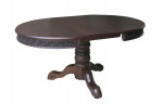 Стол круглый "Милорд" (110х160) Темный орех + патина черная