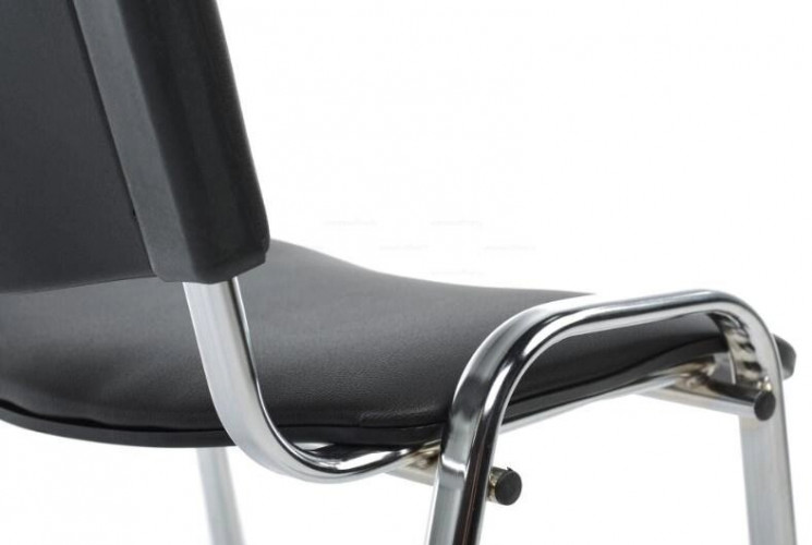 Стул офисный Изо черный (искусственная кожа/хром) WIN