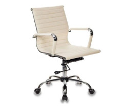 Кресло руководителя CH-883-LOW слоновая кость экокожа хром