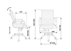 Кресло руководителя CH-883-LOW слоновая кость экокожа хром