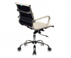 Кресло руководителя CH-883-LOW слоновая кость экокожа хром