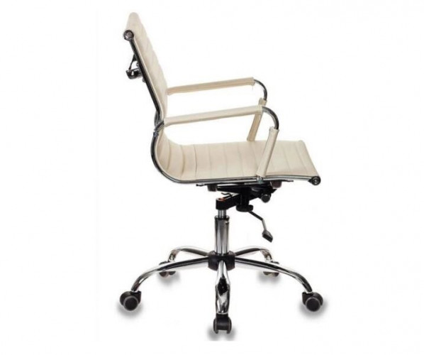 Кресло руководителя CH-883-LOW слоновая кость экокожа хром