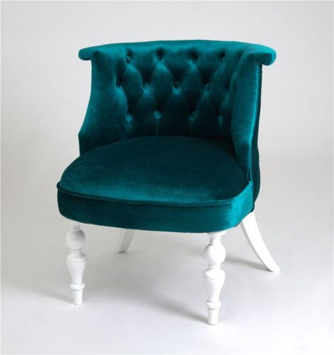 Кресло Бархат (эмаль белая / 23 - изумрудный)