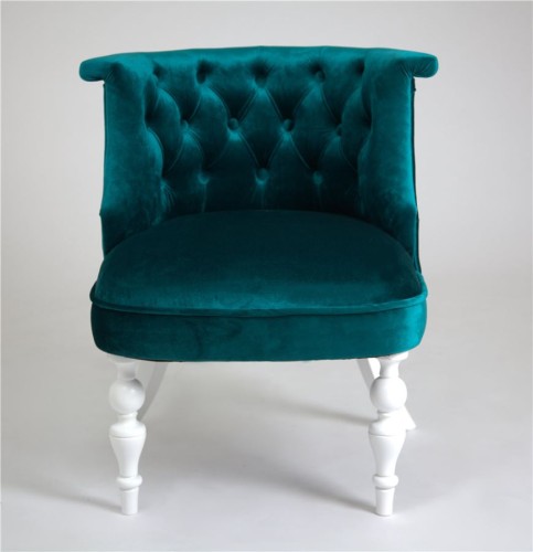 Кресло Бархат (эмаль белая / 23 - изумрудный)
