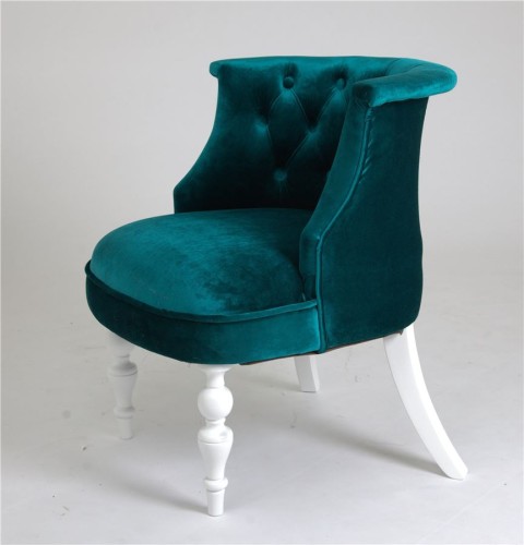 Кресло Бархат (эмаль белая / 23 - изумрудный)