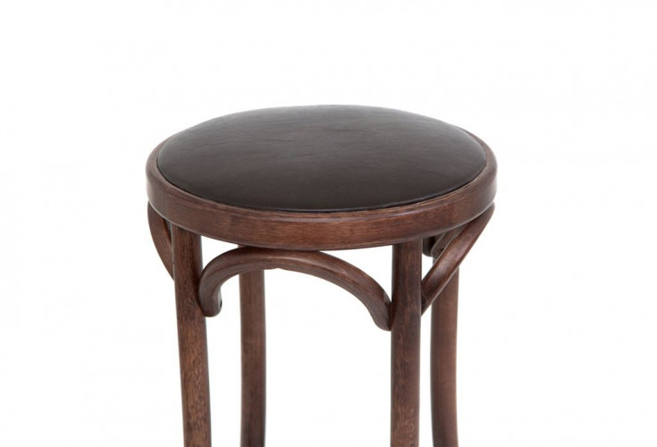 Табурет барный 650 Венский мягкий (темный тон, экокожа коричневая)