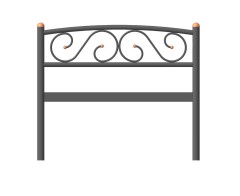 Кровать односпальная Валерия с изножьем (90х200/металлическое основание) Бежевый