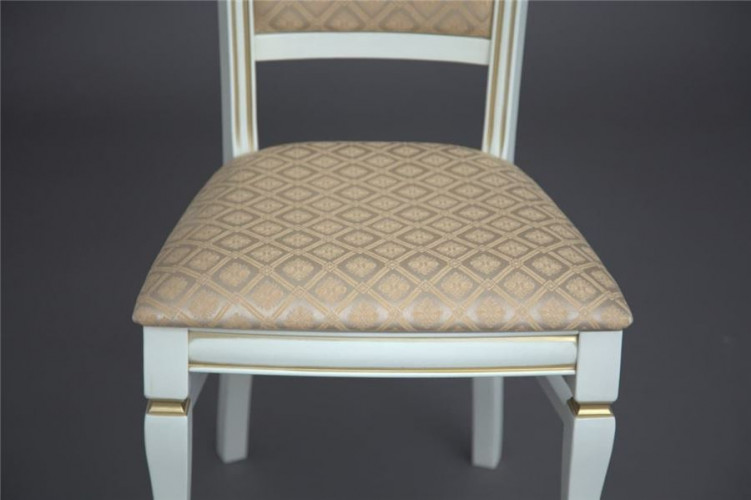 Стул "Ника" (Эмаль 11+ патина золото/ткань Santa Beige)