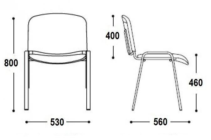 Стул офисный ИЗО (iso) хром ткань черная