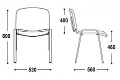 Стул офисный ИЗО (iso) хром ткань серая C38 WIN