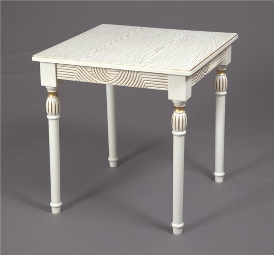 Стол журнальный "Мили" (слоновая кость 1013/патина золото / 53х53хН55)