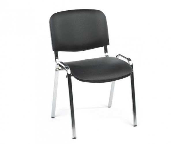 Стул офисный Изо черный (искусственная кожа/хром)