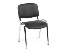 Стул офисный Изо черный (искусственная кожа/хром)