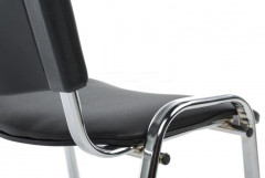 Стул офисный Изо черный (искусственная кожа/хром)
