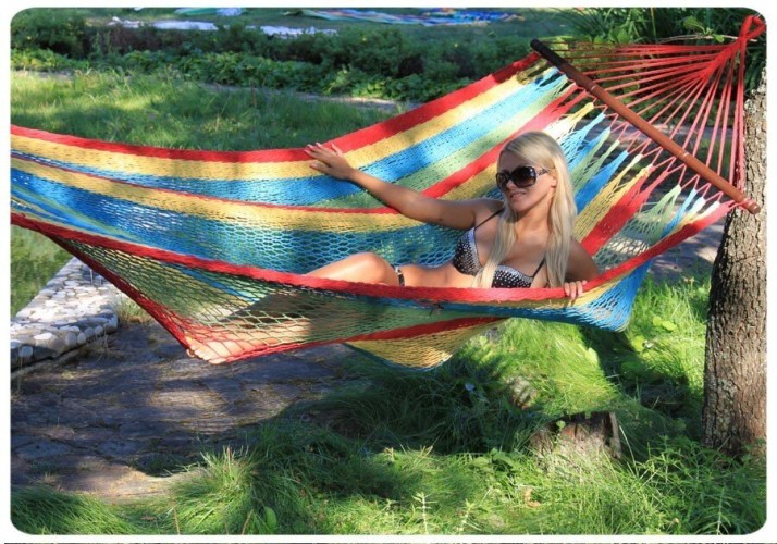 Гамак одноместный плетеный MEXICO цвет красный mixed BF