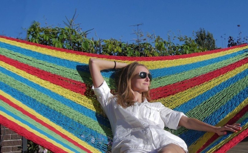 Гамак одноместный плетеный MEXICO цвет красный mixed BF