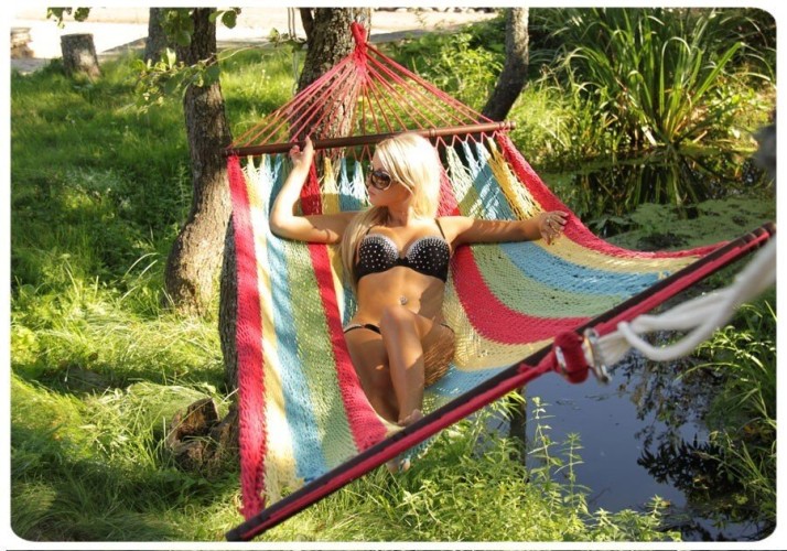 Гамак одноместный плетеный MEXICO цвет красный mixed BF