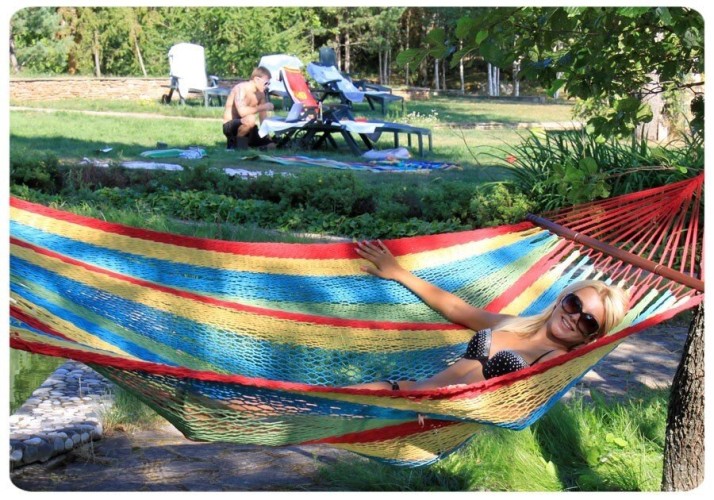 Гамак одноместный плетеный MEXICO цвет красный mixed BF