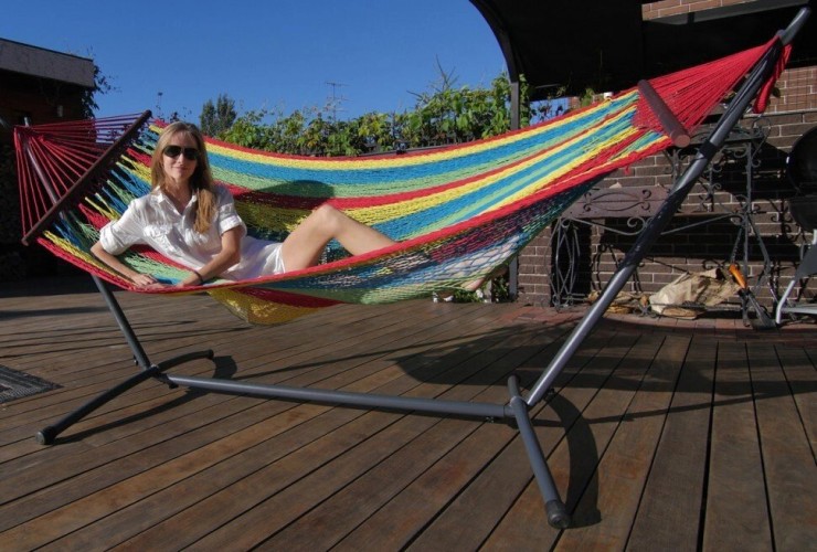 Гамак одноместный плетеный MEXICO цвет красный mixed BF