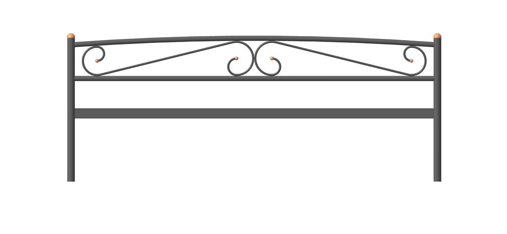 Кровать двуспальная Валерия с изножьем (160х200/металлическое основание) Коричневый бархат