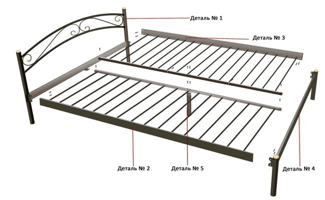 Кровать двуспальная Валерия с изножьем (160х200/металлическое основание) Коричневый бархат
