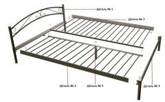 Кровать двуспальная Валерия с изножьем (160х200/металлическое основание) Коричневый бархат