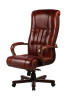 Кресло руководителя Бостон нат кожа вишня/дерево (кантри) ИМ