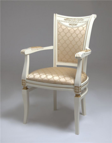 Кресло "Милорд №11-S" (1013+пат. золото/Ткань № 19-Андрис соты 160 беж)