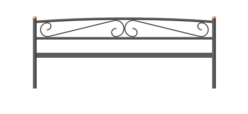 Кровать двуспальная Валерия с изножьем (160х200/металлическое основание) Белый