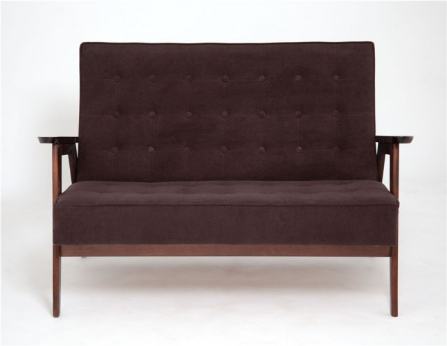 Диван двухместный РЕТРО (темный тон / RS32 - коричневый)
