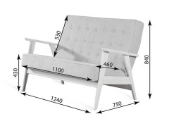 Диван двухместный РЕТРО (венге / RS 29 - бирюзовый)