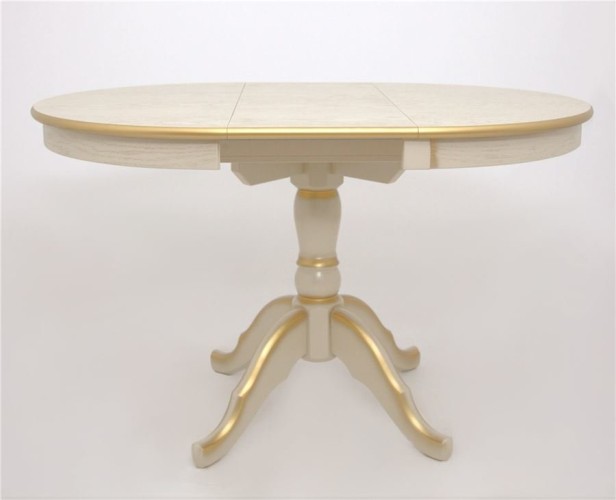 Стол Круглый d91(Сл кость/золото. массив березы, МДФ, ШПОН) RB