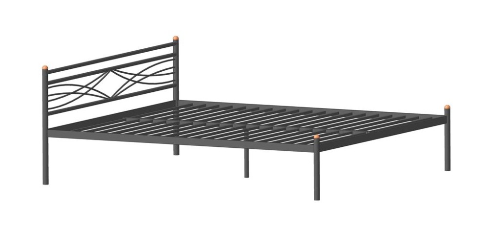 Кровать двуспальная Мираж (160х200/металлическое основание/Коричневый бархат)