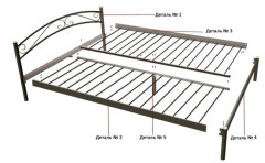 Кровать двуспальная Мираж (160х200/металлическое основание/Коричневый бархат)