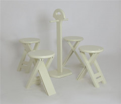 Комплект табуретов "Оливия" (стойка + 4 табурета) эмаль №11