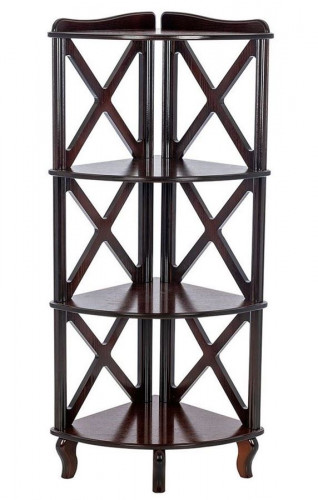 Этажерка-стеллаж угловая "Джульетта"-3 (орех) Вис