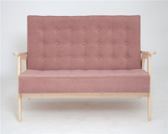 Диван двухместный РЕТРО (беленый дуб / RS 12 - розовый)