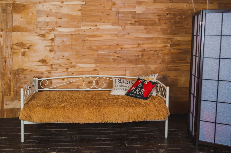 Кушетка Оптима Люкс (90х200/металлическое основание) Бежевый