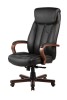 Кресло руководителя Прайм нат кожа черная/дерево МТГ кантри ИМ