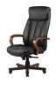 Кресло руководителя Прайм нат кожа черная/дерево МТГ кантри ИМ