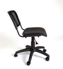 Стул на крестовине &quot;ИЗО&quot; (спинка сетка/сиденье кожзам) цвет черный