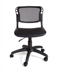 Стул на крестовине &quot;ИЗО&quot; (спинка сетка/сиденье кожзам) цвет черный