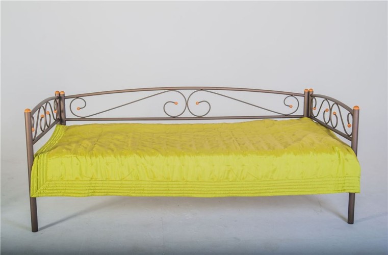 Кушетка Оптима Люкс (90х200/металлическое основание) Коричневый бархат