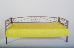 Кушетка Оптима Люкс (90х200/металлическое основание) Коричневый бархат