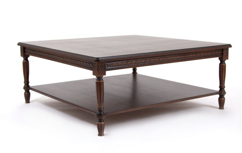 Стол журнальный "Луиджи-16" (темный орех/патина темная / 110х110хН45)