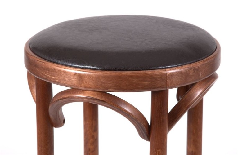 Табурет барный 750 Венский мягкий (средний тон, экокожа коричневая)