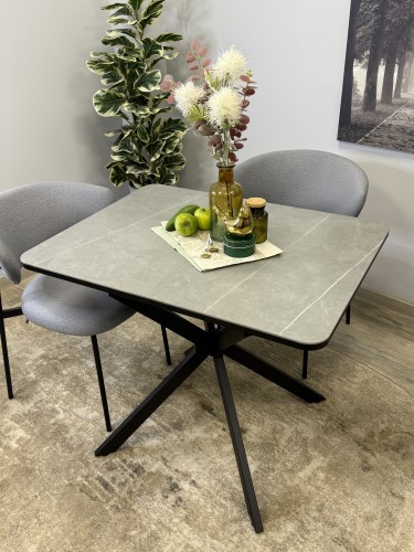 Стол кухонный раздвижной Kenner BK900, черный/керамика NEW armani grey